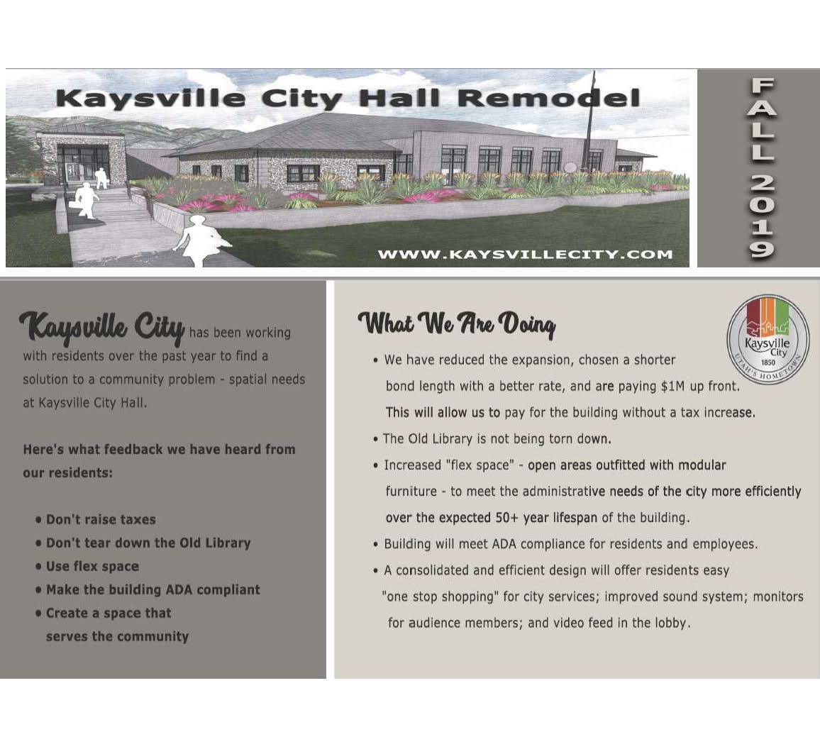 City Hall Remodel. Mailer. Fall 2019