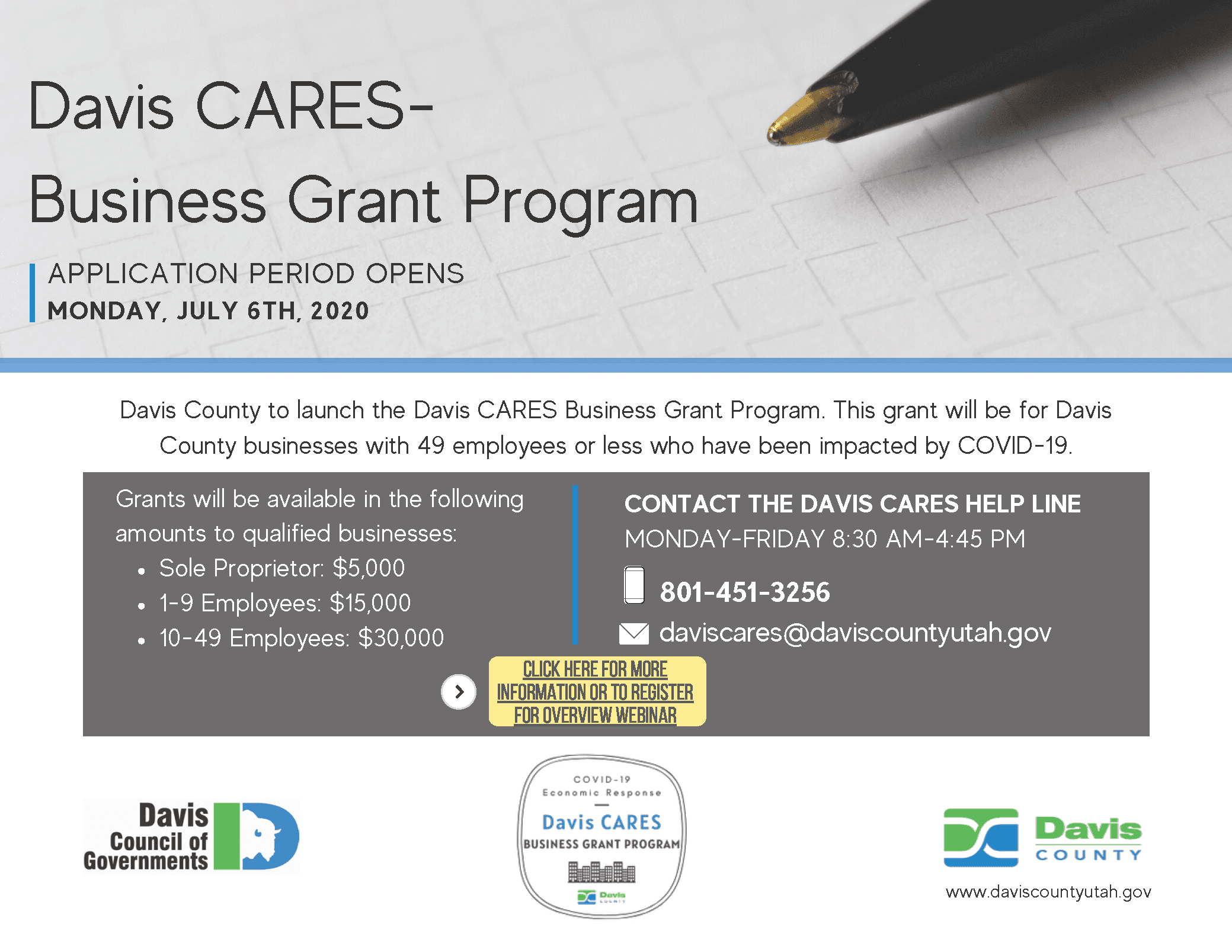 Davis CARES Program Announcement (002) Provided by Davis County to post online 