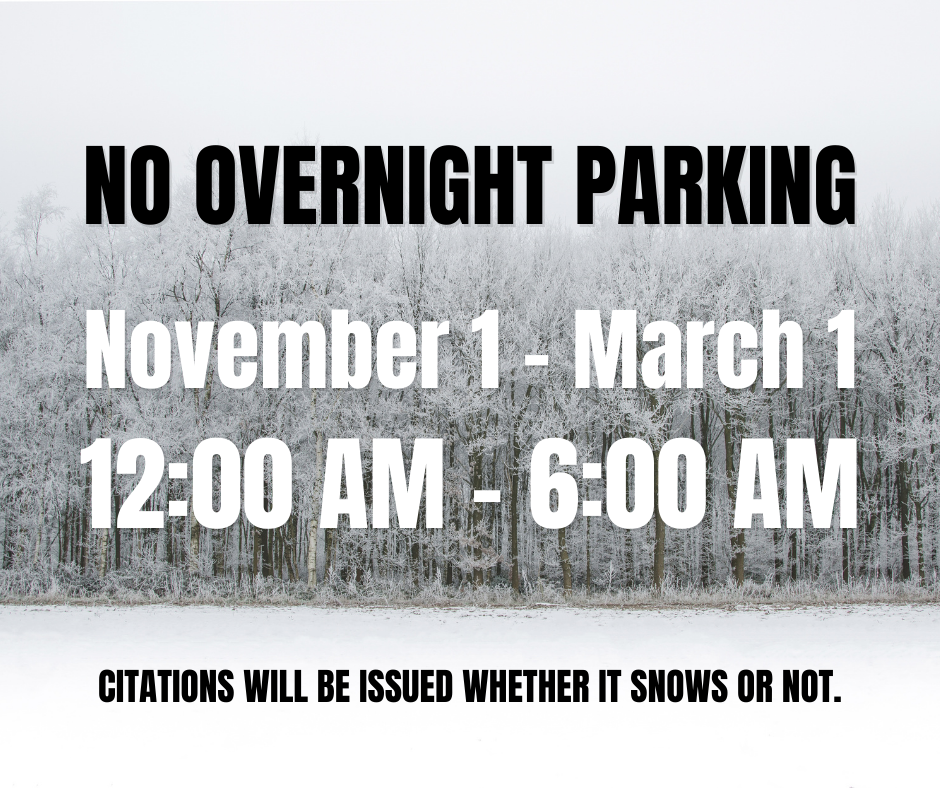 No Overnight Parking - Winter