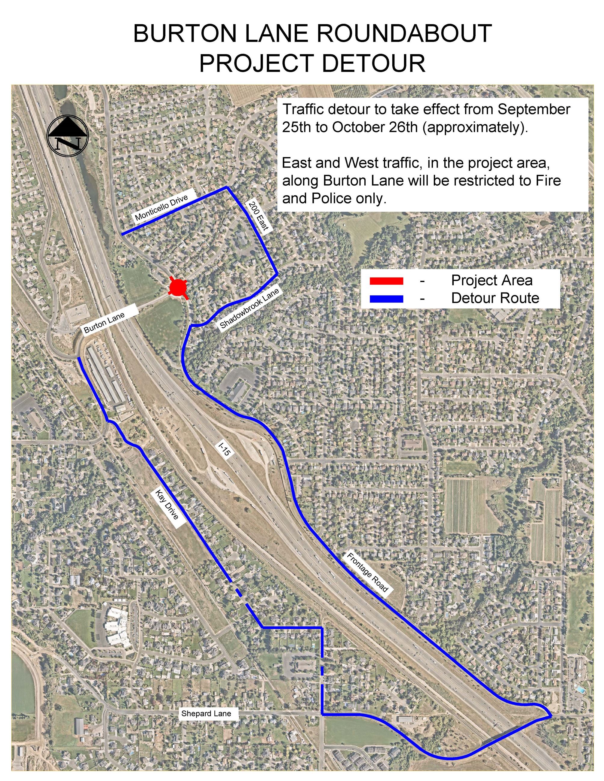 Burton Ln-50 W Detour Map