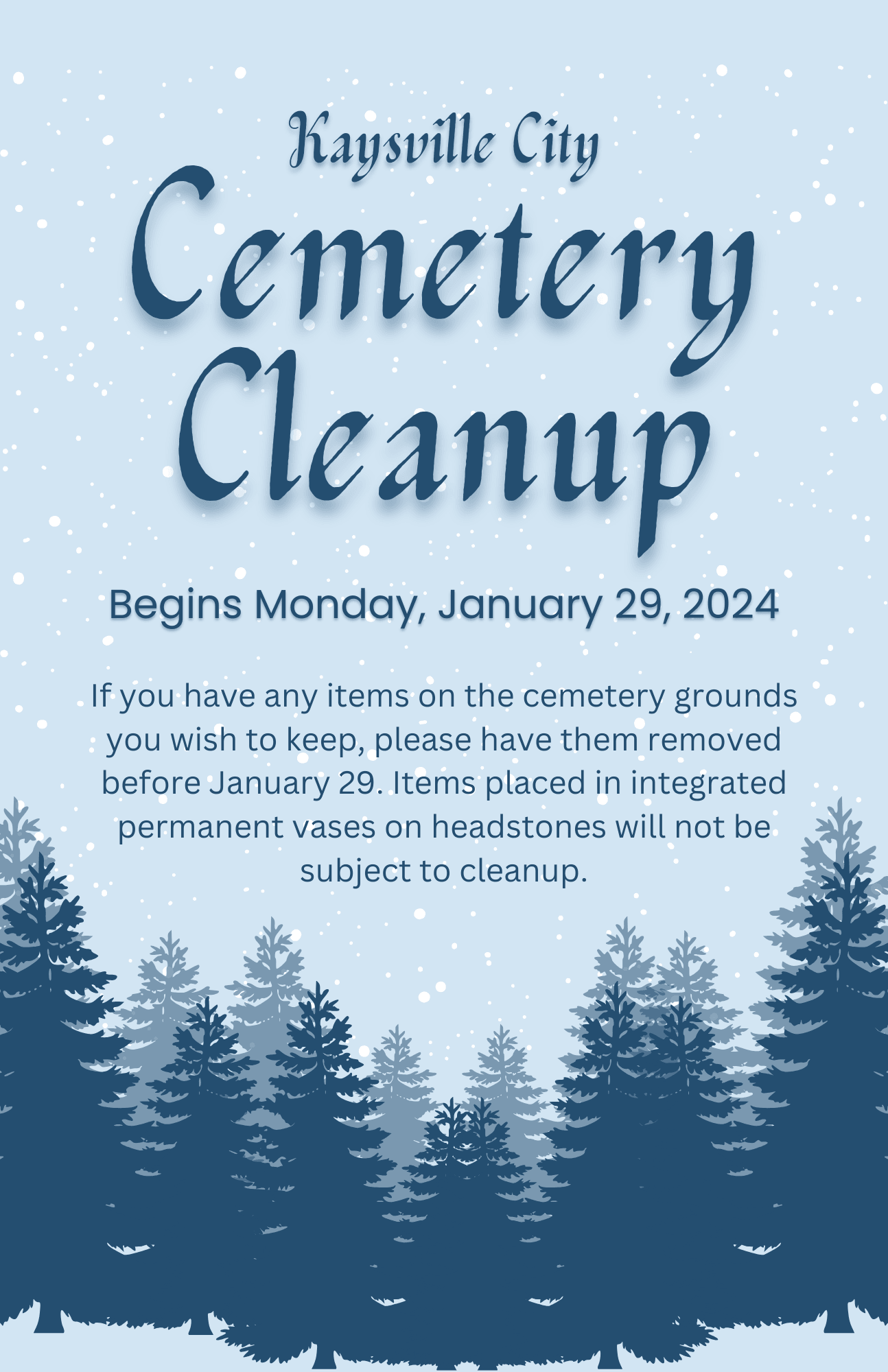 January Cemetery Cleanup