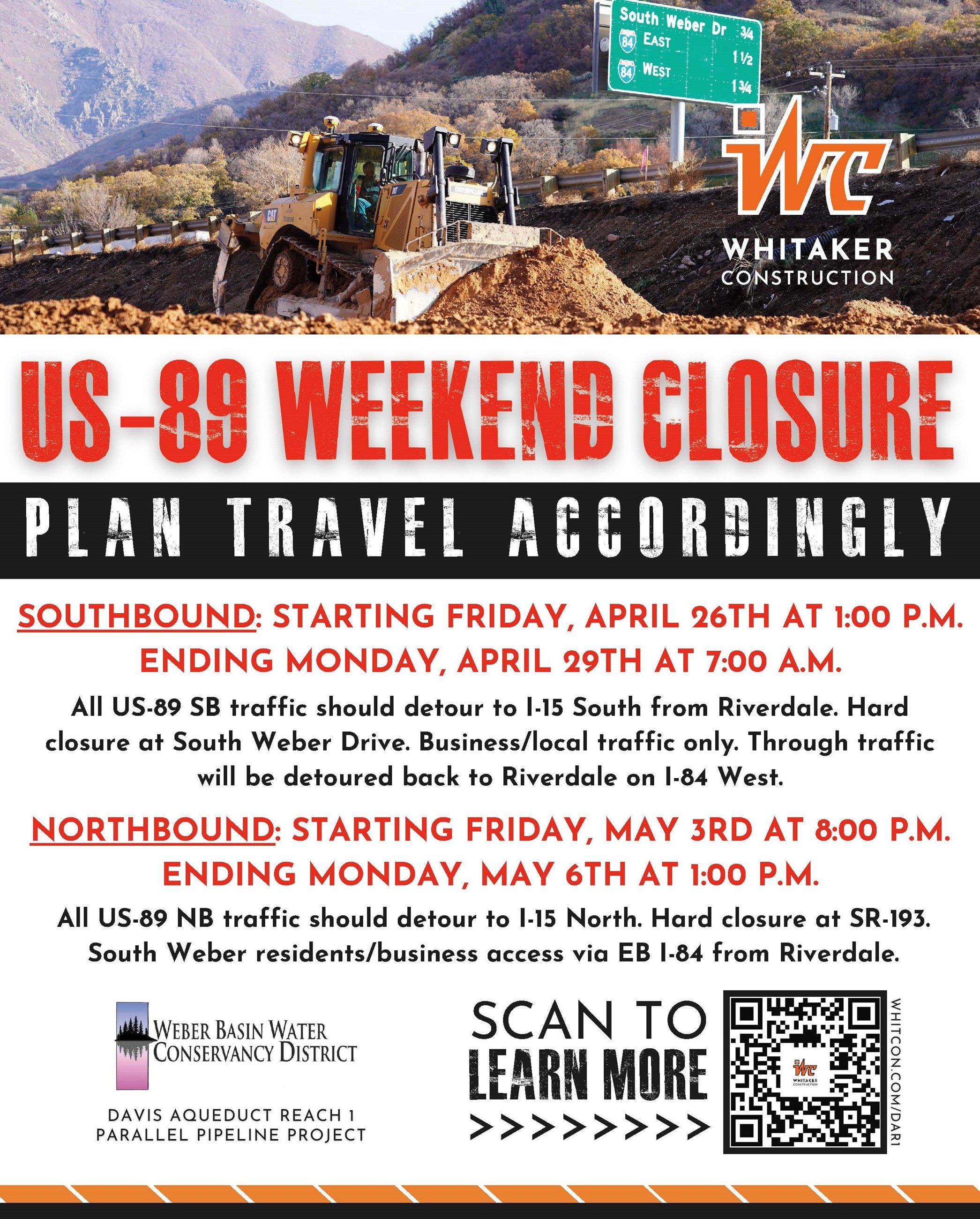 Davis Aqueduct - Highway 89 Closure Flyer