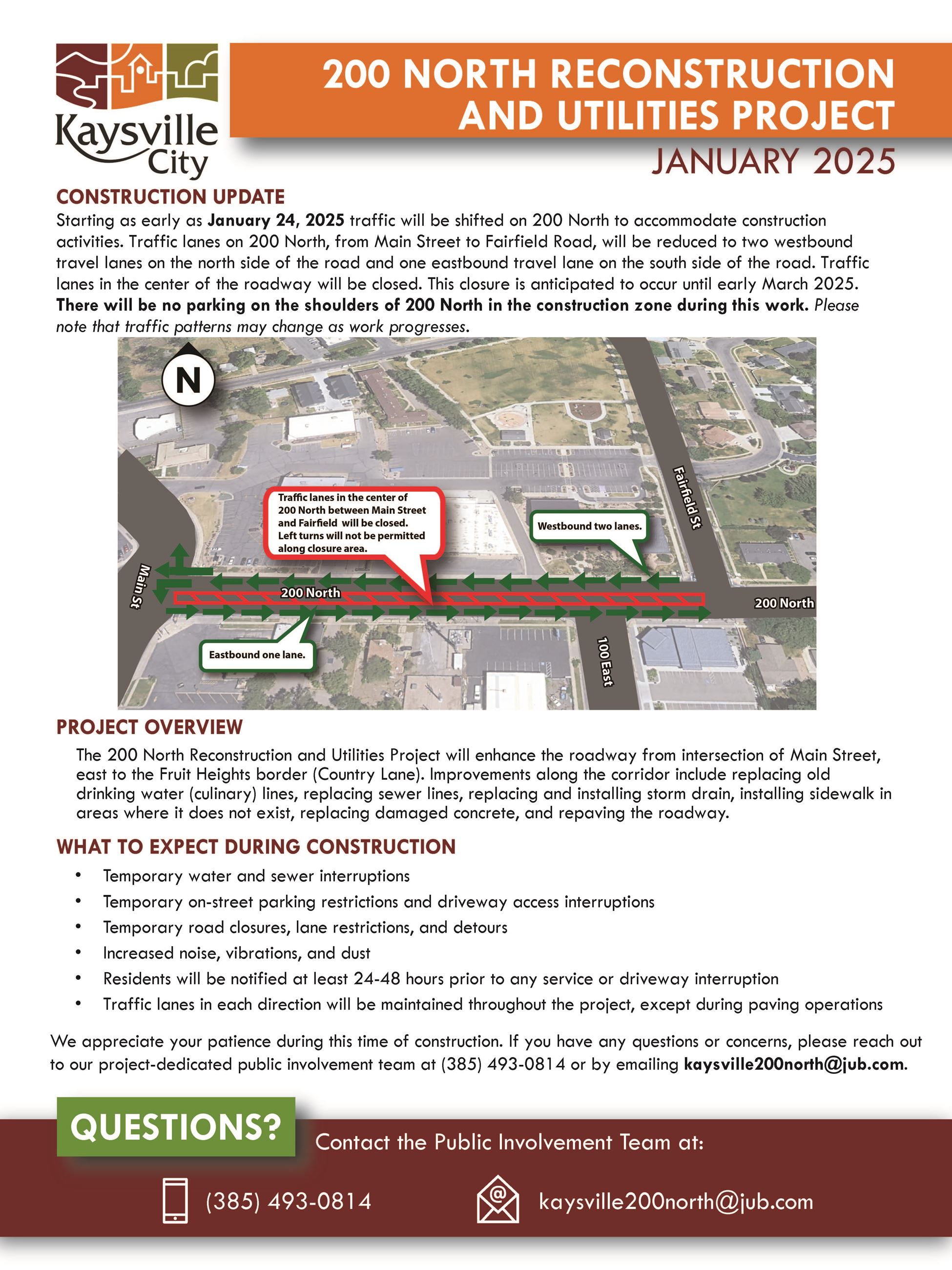 Construcion update 200 North